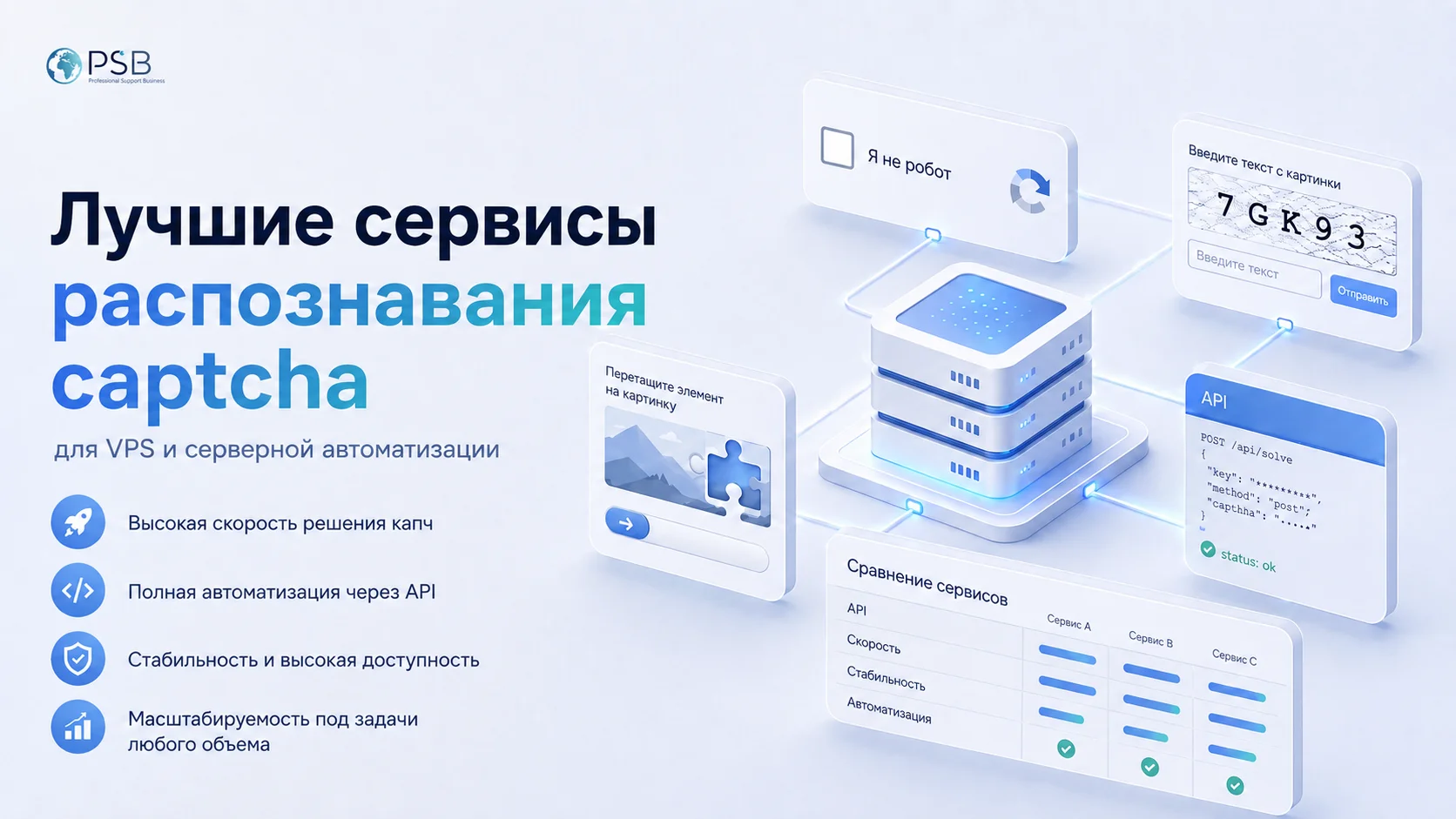 Лучшие сервисы распознавания captcha для VPS и серверной автоматизации