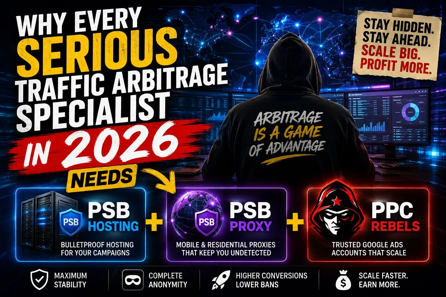 Почему любому серьезному арбитражнику в 2026 году нужны PSB Hosting, PSB Proxy и PPC Rebels