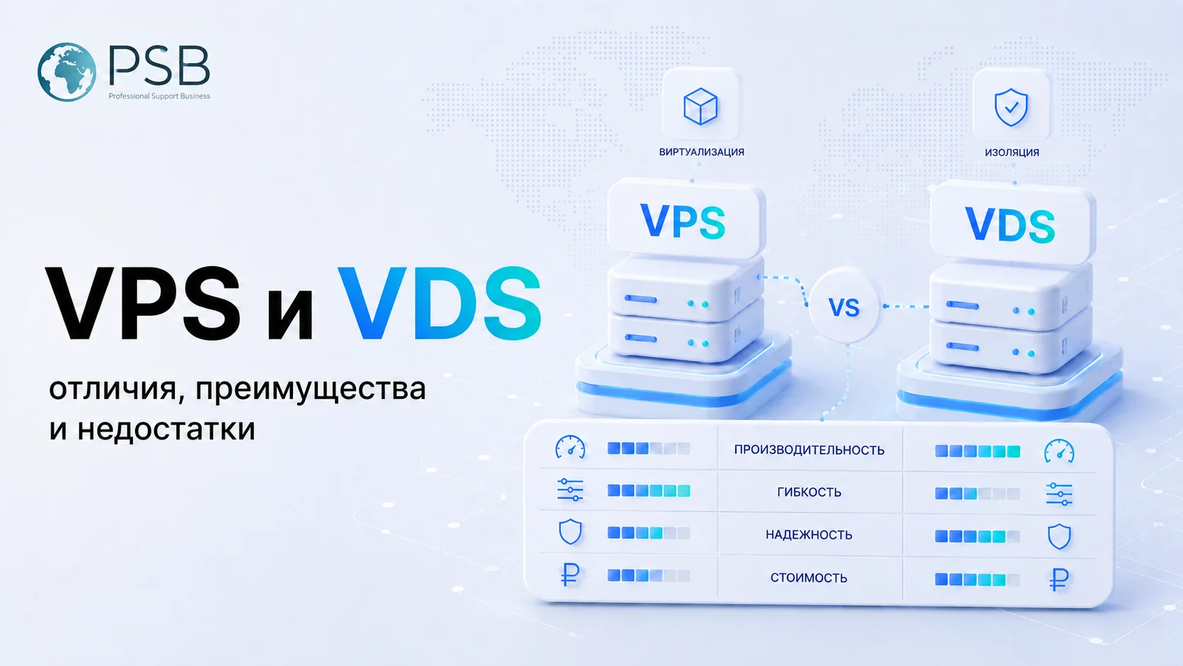 VPS и VDS: отличия, преимущества и недостатки